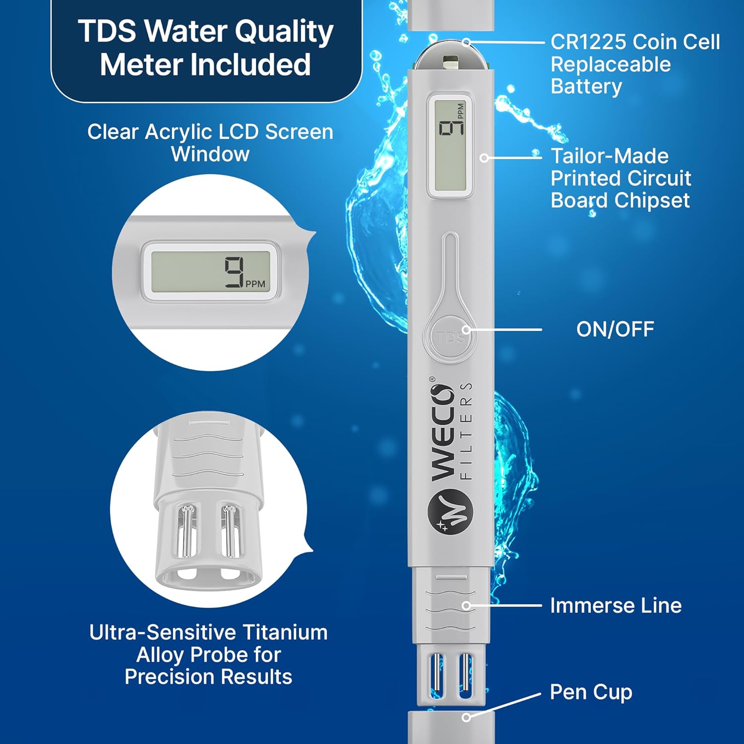 WECO Sistema de filtro de agua de ósmosis inversa comercial HydroSense Light (HydroSense-0500UV)