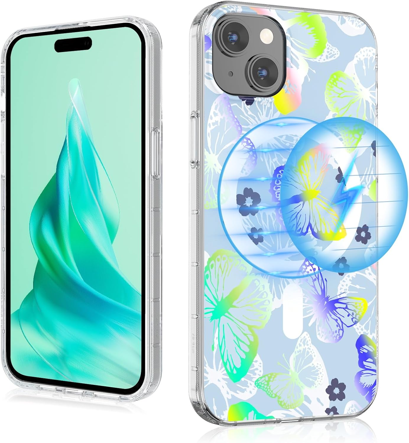 MYBAT PRO – Funda magnética para iPhone 15 de 6.1 pulgadas, compatible con MagSafe, protección contra caídas de la serie Mood para mujeres y niñas,