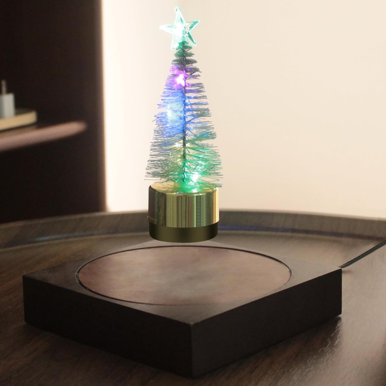 Lámpara de árbol de Navidad de levitación, lámpara decorativa flotante y giratoria en el aire libremente para regalos creativos únicos de Navidad,