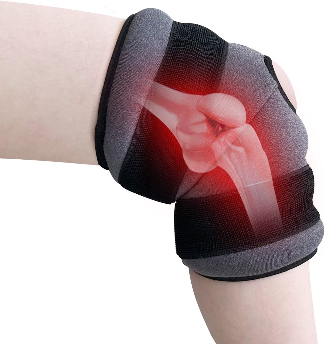 Rodilleras para dolor de rodilla, almohadilla térmica para microondas de 15.5 x 8.26 pulgadas, compresión de envoltura térmica para dolor articular,
