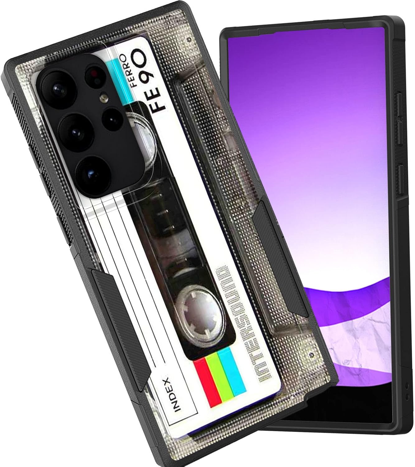 Funda para Galaxy S23 Ultra, funda protectora híbrida de doble capa resistente a prueba de golpes de policarbonato duro de silicona suave TPU para