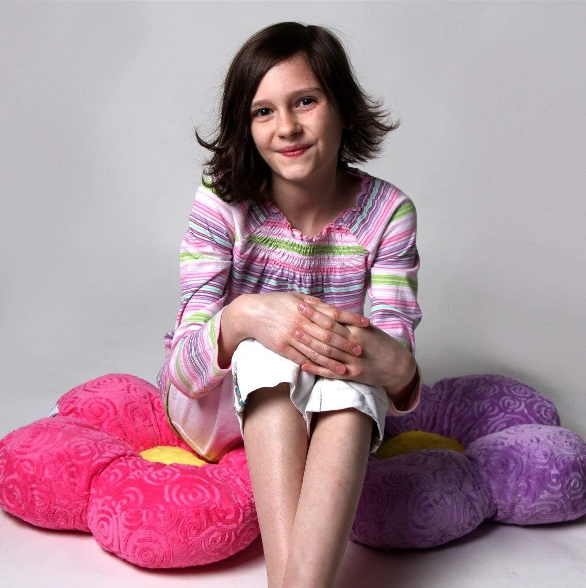Snuggle Stuffs Adorable almohada de 15 pulgadas con diseño de flor de minky rosa
