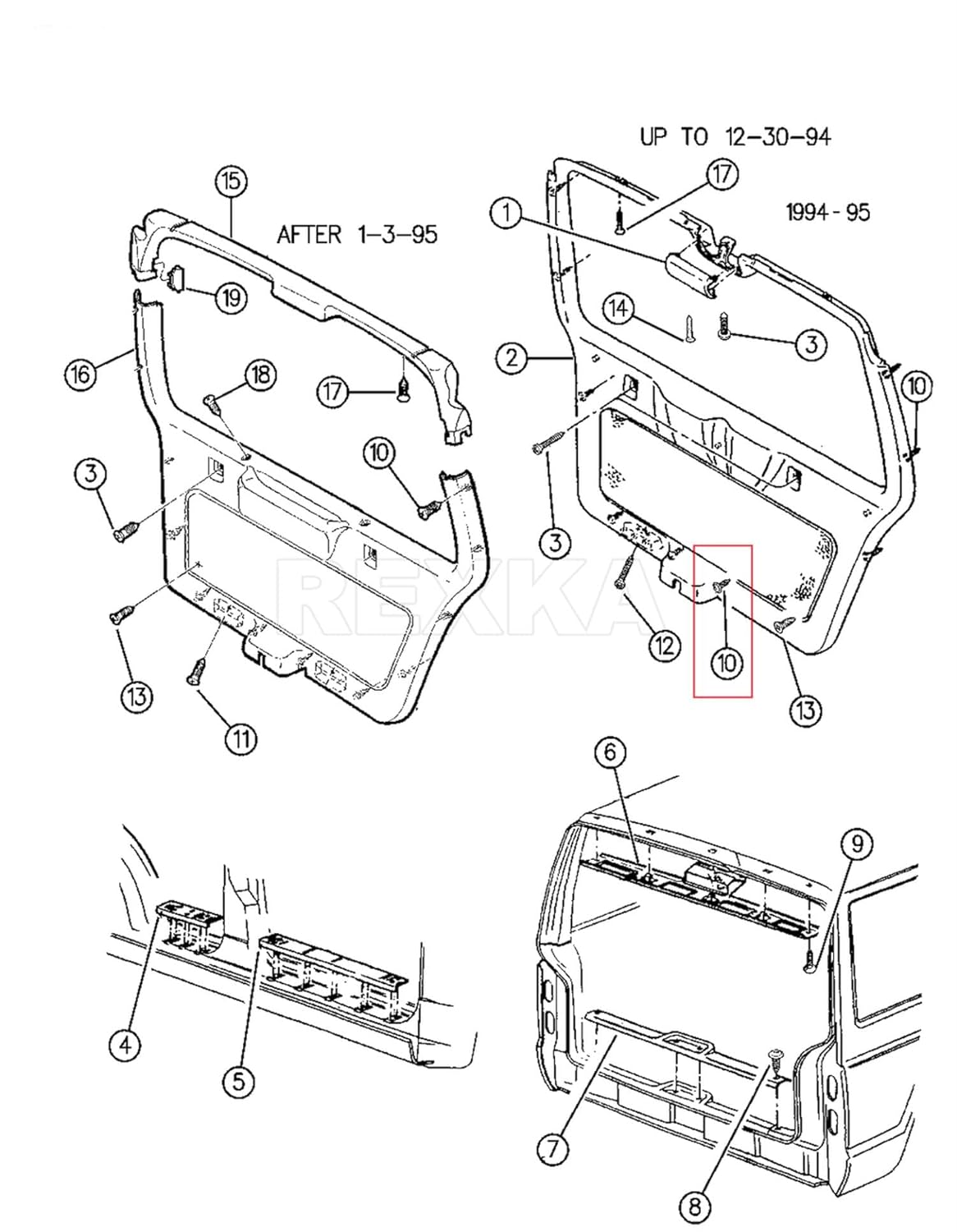 Rexka 20 unids pasador de retención del panel de ajuste de puerta elevadora para Chrysler 6502991 93-04 Jeep Grand Cherokee ZJ & WJ