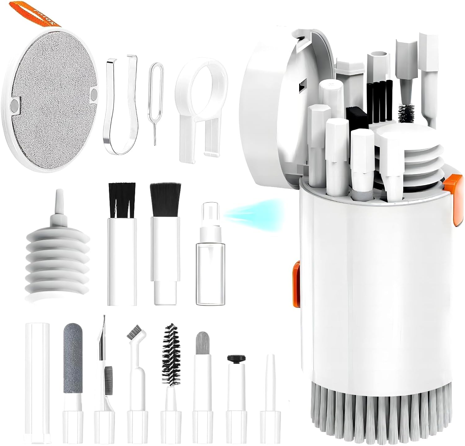 Keyboard Cleaning Kit, 20-in-1 Laptop Cleaner Kit +5 Cable Ties +1 Lens Cloth, Versatile Computer Screen Cleaning Brush Tool for Smartphone iPad
