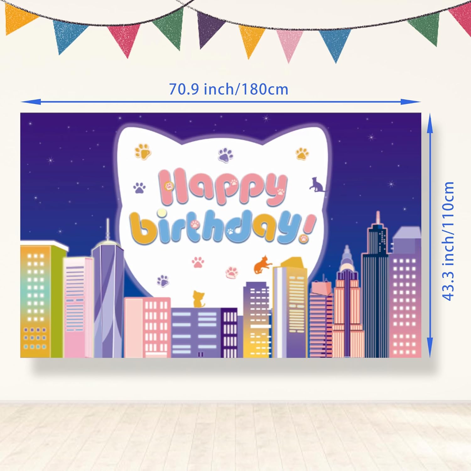 Decoración de fiesta de cumpleaños de súper gatos, pancarta de fondo para fiesta de cumpleaños, interior y exterior, dibujos animados de gatos para