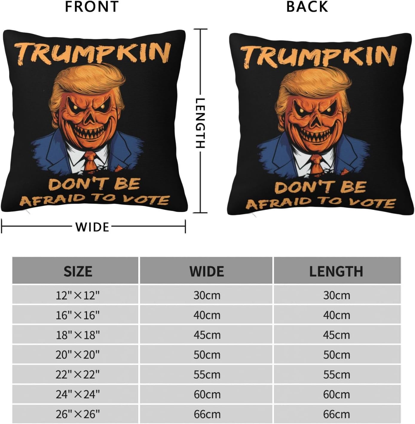 Zombie Donald Trump – Divertida funda de almohada de Halloween para Halloween, diseño de Donald Trump (4) funda de almohada de doble cara de 18 x 18
