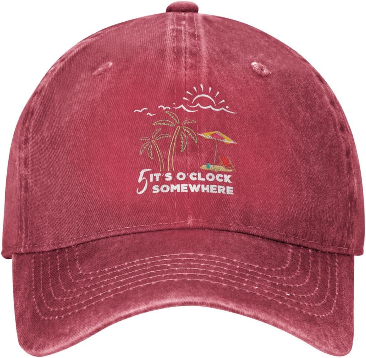 5 Oclock Somewhere Hat It is 5 Oclock Somewhere Hat Men Baseball Hat with Design Hats