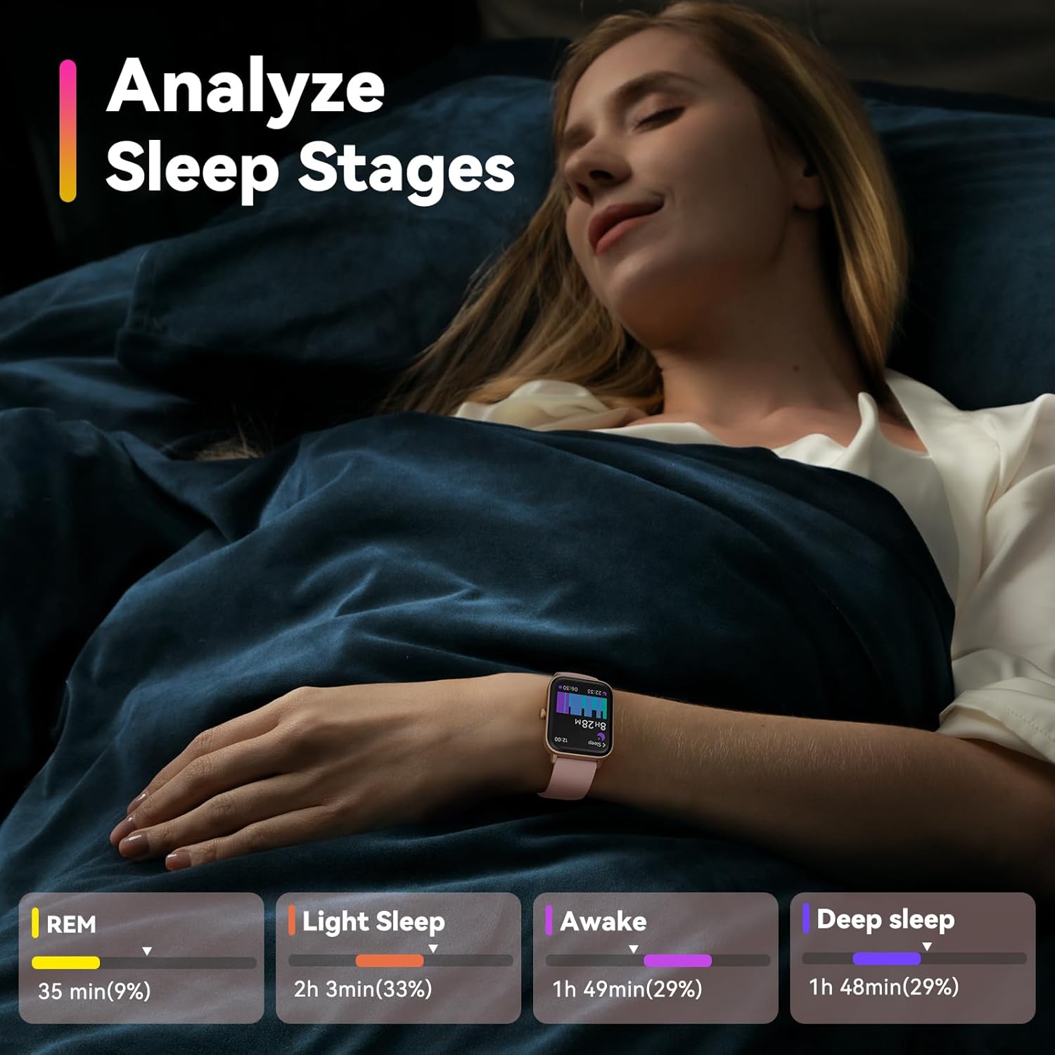 ENOMIR Reloj inteligente para mujeres y hombres con llamada Bluetooth, reloj inteligente con Alexa integrado, monitor de sueño SpO2 de frecuencia