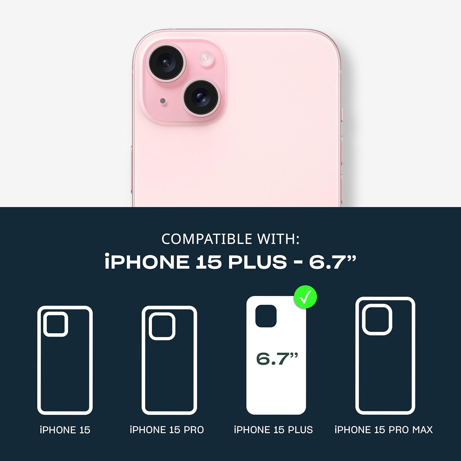 Tech21 Evo Crystal – Funda de protección contra impactos compatible con MagSafe para iPhone 15 Plus, color rosa