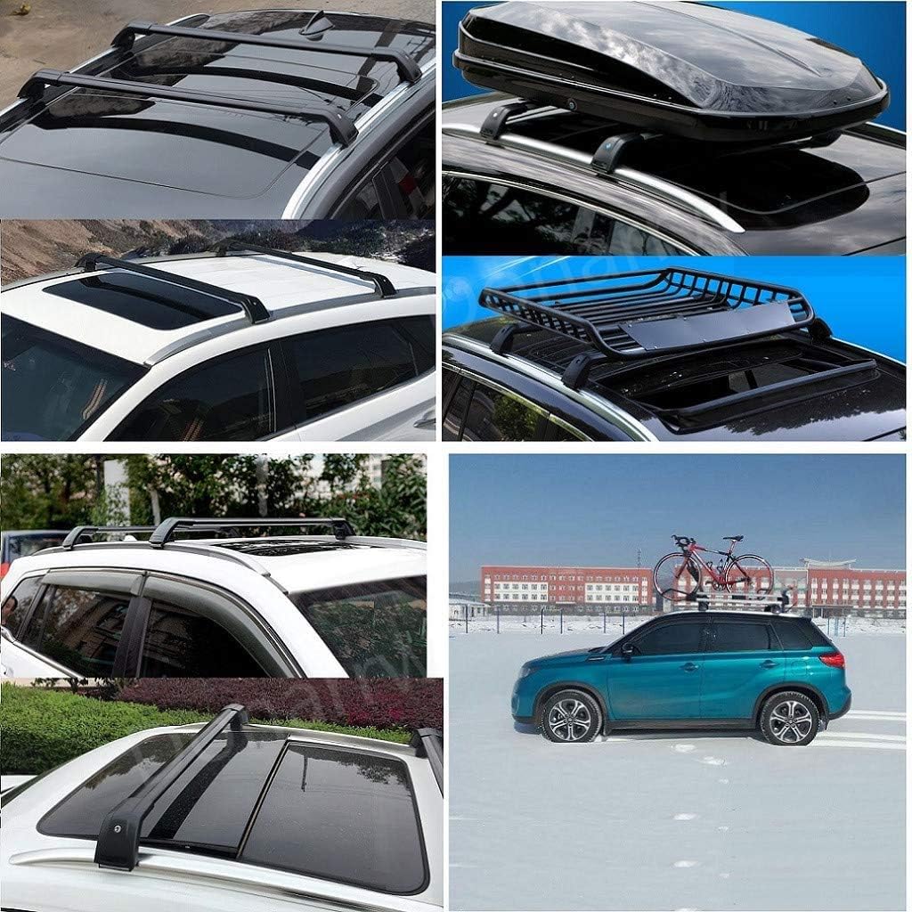 Portaequipajes con cerradura para Volkswagen VW ID.4 2021 2022 2023 2024 Barras transversales portaequipajes (negro)