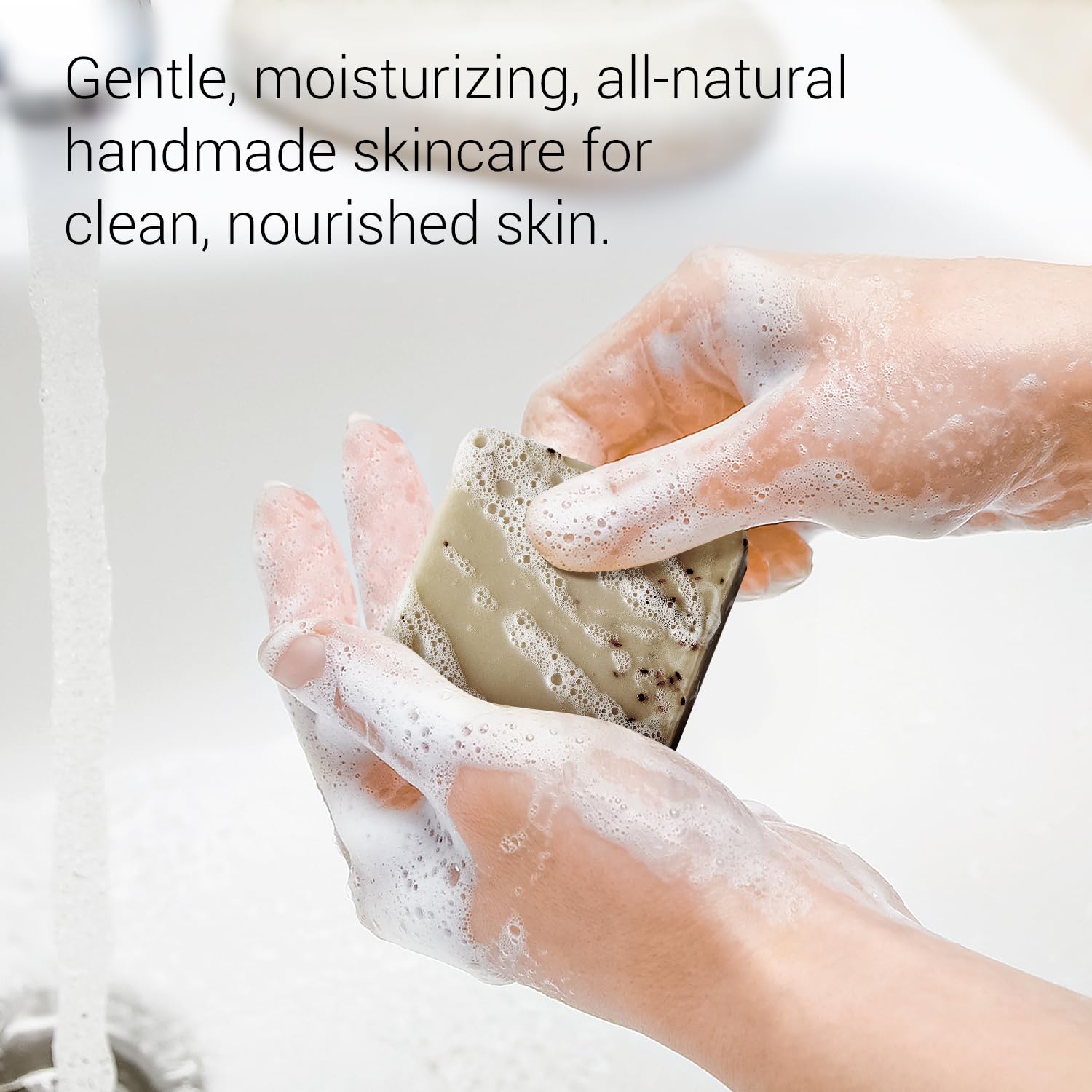 Jabón de barra natural para hombre, paquete de 3 unidades, jabón hidratante hecho de aceites naturales, viene con protector de jabón, sin productos
