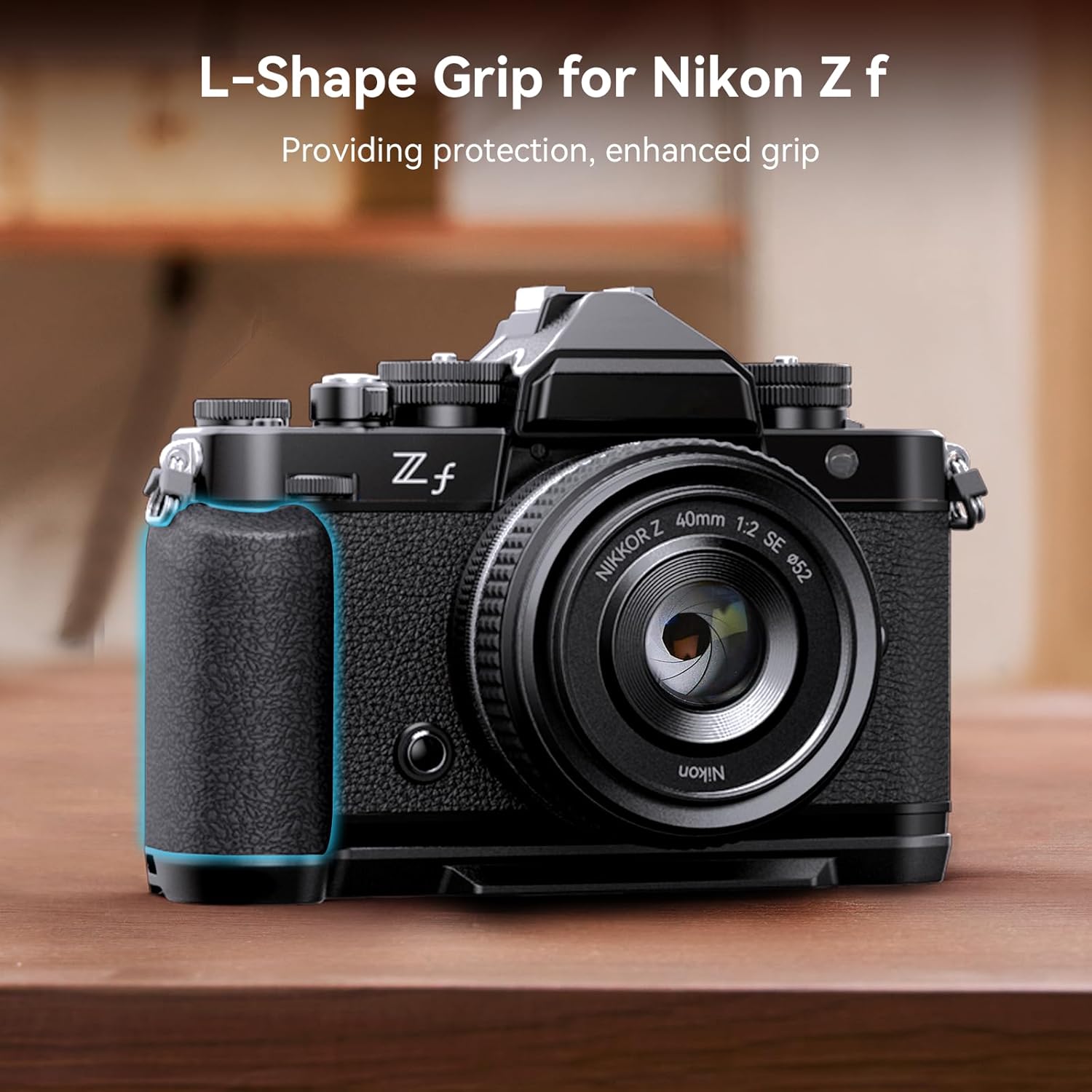 SmallRig Z f Empuñadura en forma de L para Nikon con agarre ergonómico de silicona, placa de liberación rápida integrada para Arca para encender