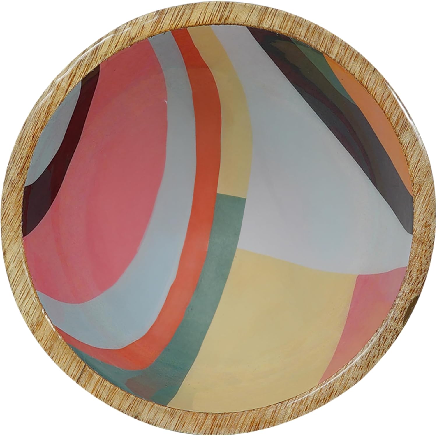 Mela Artisans Ensaladera pequeña de madera de 6 pulgadas, cuenco para servir frutas, cereales, aperitivos y mezcla, cuencos decorativos para cocina