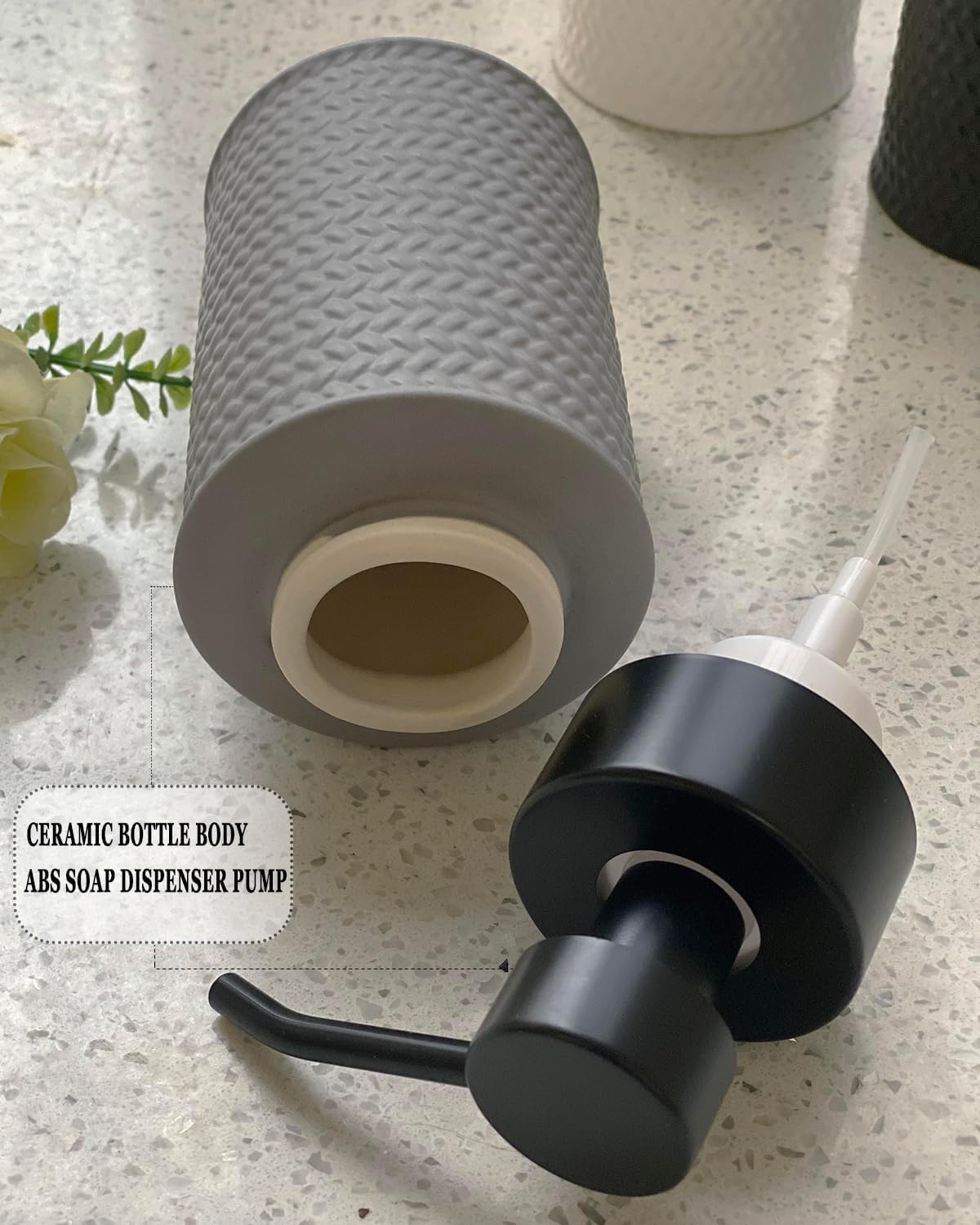 Dispensador de jabón espumoso de 10 onzas para baño, dispensador de jabón de espuma de cocina, botella de bomba de espuma moderna recargable,