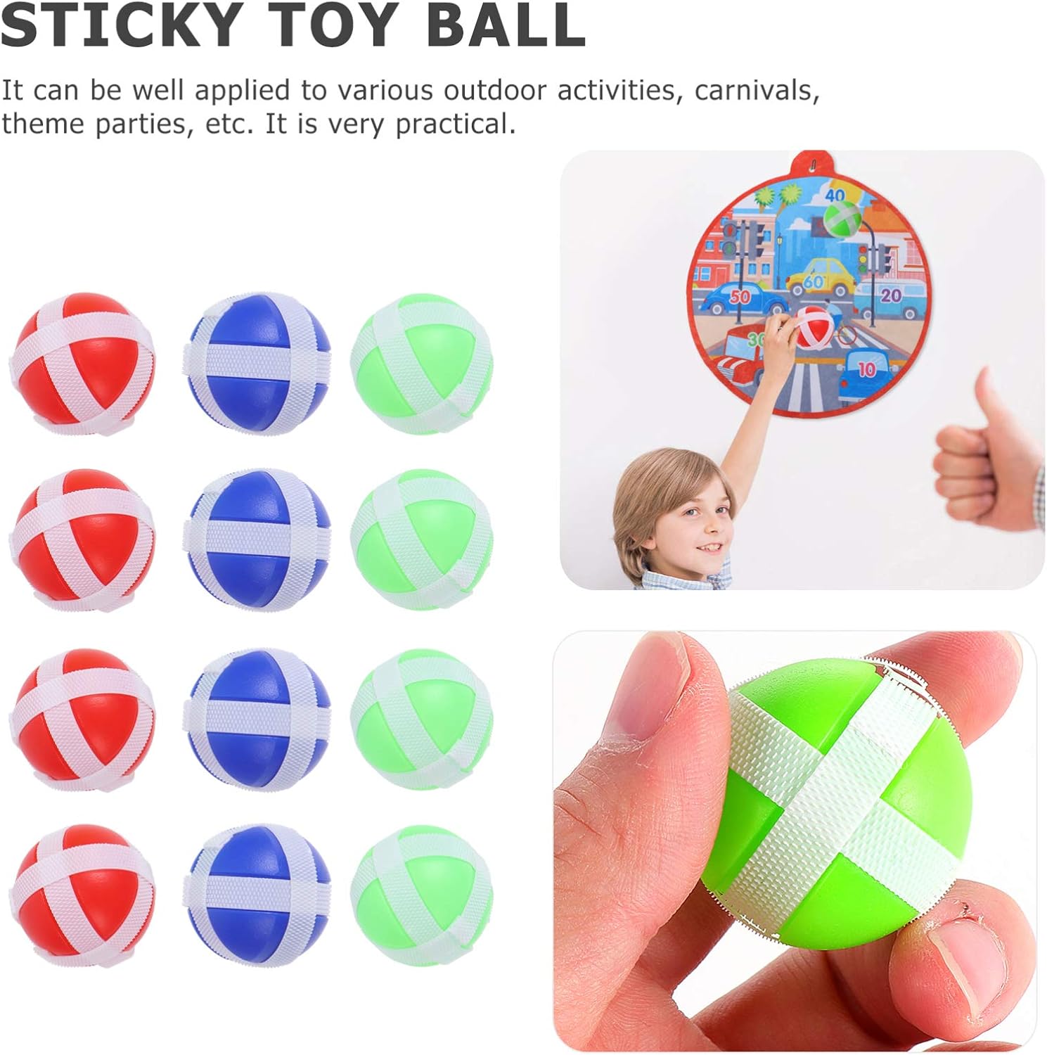 Bolas de dardo, 25 unidades, juguete de bolas adhesivas para niños y niñas, para fiestas en interiores y exteriores, 1.57 x 1.57 x 1.57 pulgadas