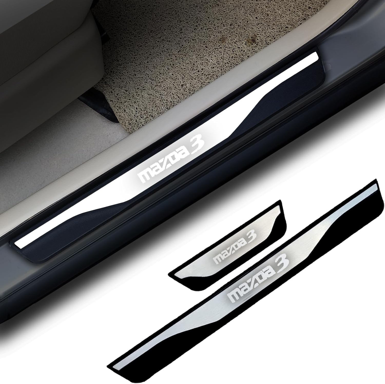 GZBFTDH Protector de rasguños para umbral de puerta de automóvil, para Mazda 3 2015-2022, piezas de accesorios, cubierta de placa protectora de
