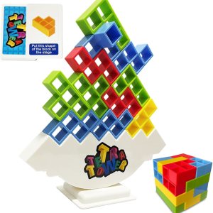 Equilibrio y diversión juego de bloques apilables Tetra Tower para niños y adultos, perfecto para la familia, fiestas, viajes (32 piezas) Equilibrio y diversión juego de bloques apilables Tetra Tower para niños y adultos, perfecto para la familia, fiestas, viajes (32 piezas)