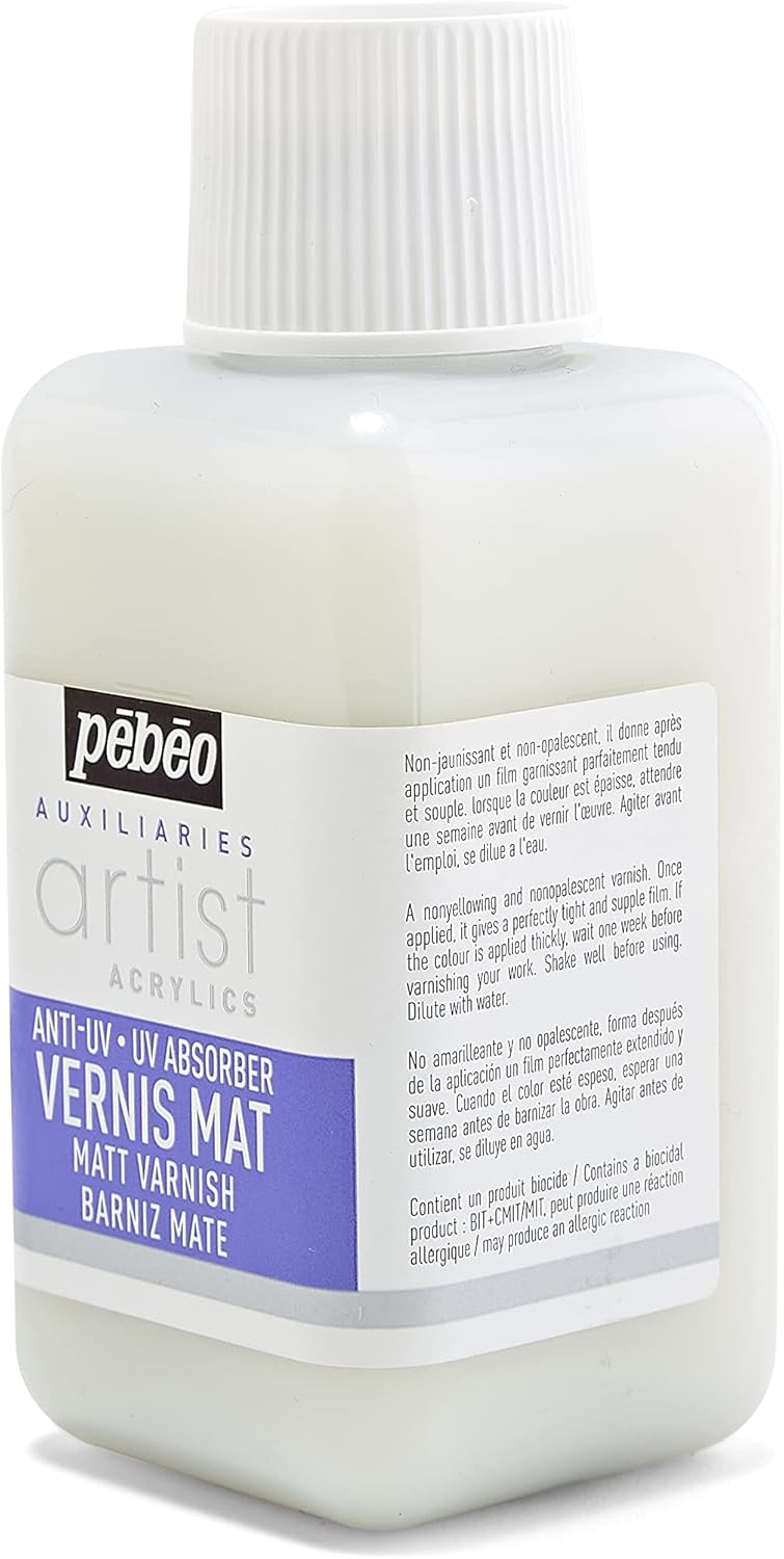 Pebeo Barniz mate, 8.5 fl oz, transparente