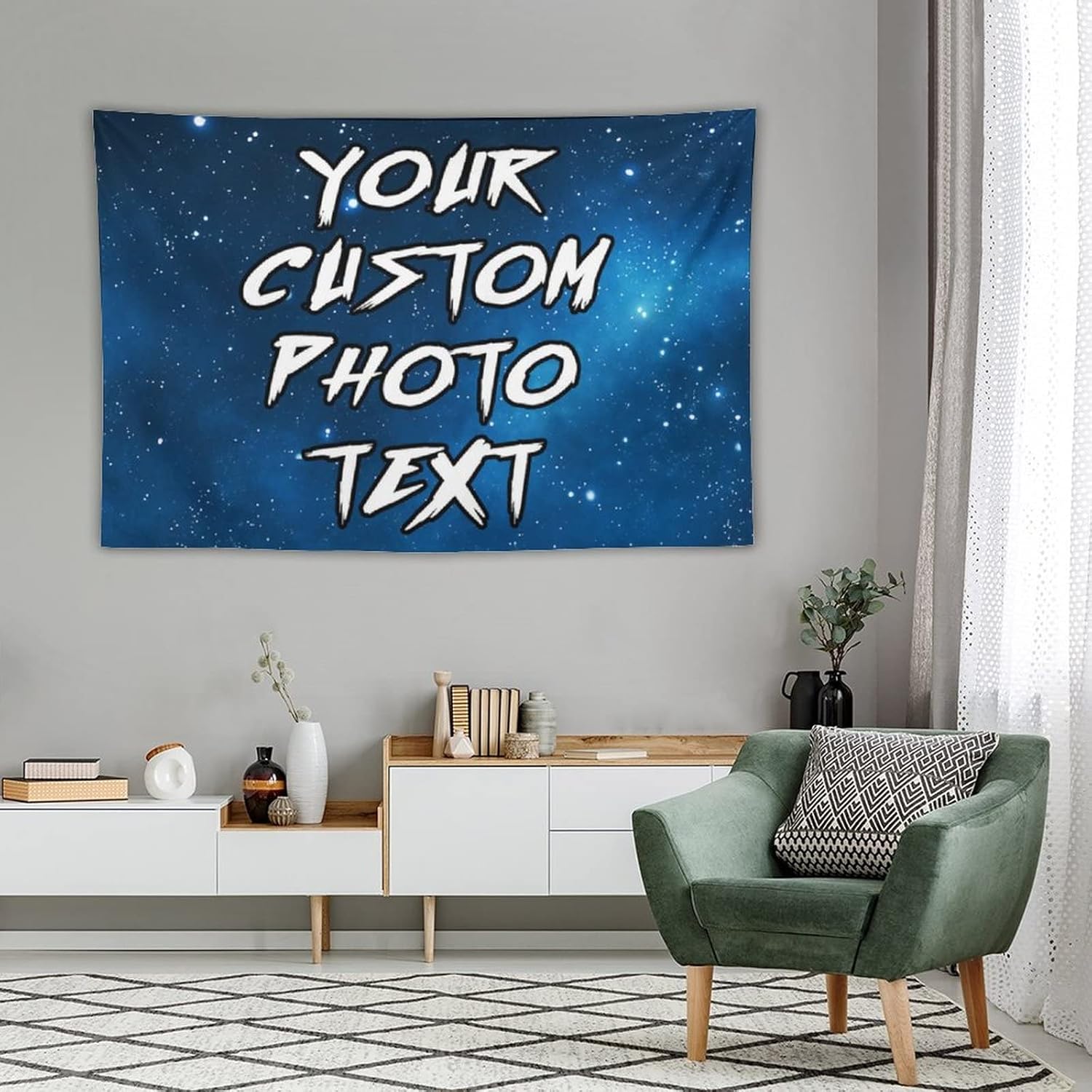 Tapiz personalizado para cargar imágenes con fotos y textos, tapiz personalizado para colgar en la pared, manta de telón de fondo para decoración de