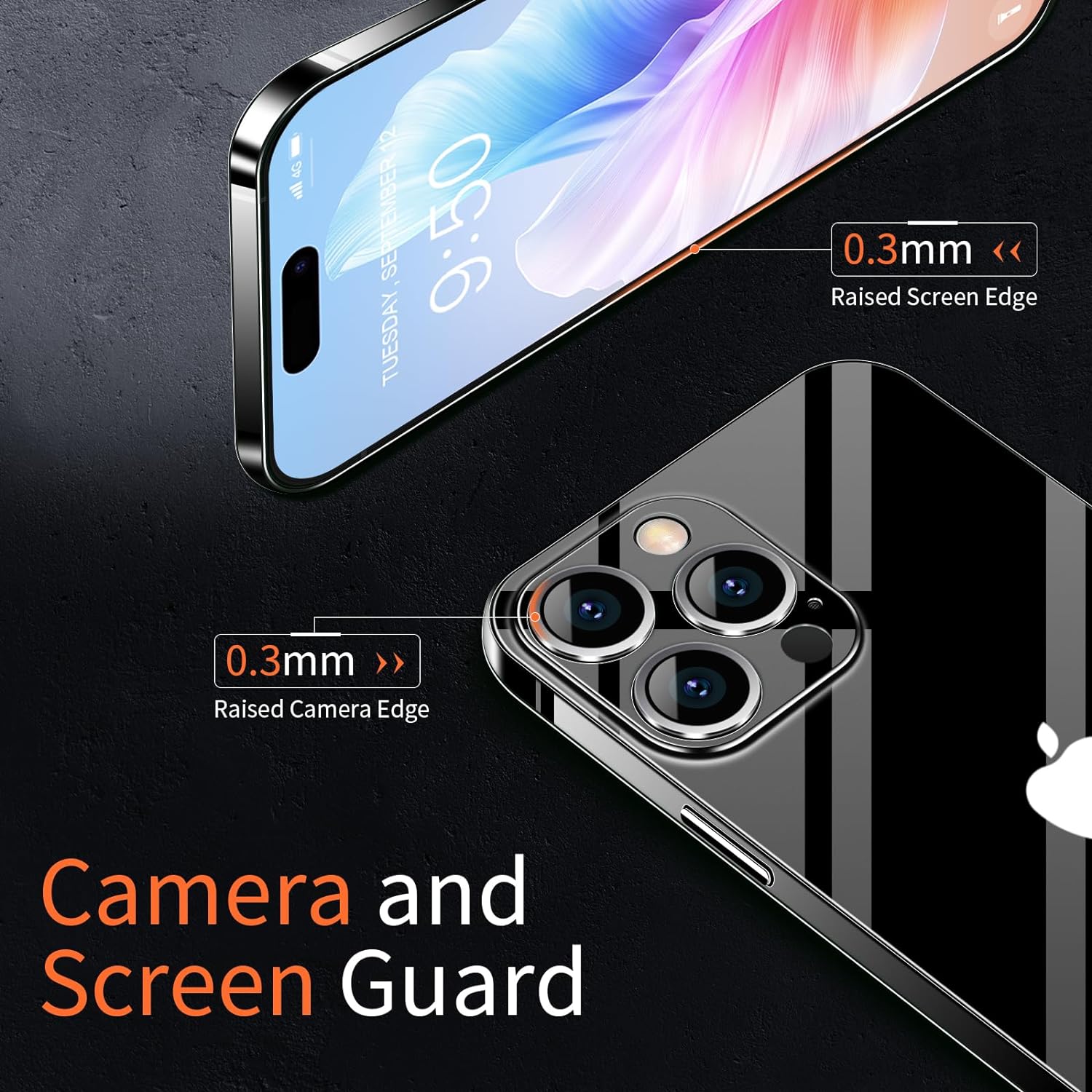 Dataroad – Funda delgada para iPhone 15 Pro, 0.008 in (0.008 in) delgada como papel, funda ligera translúcida con acabado mate, protección trasera