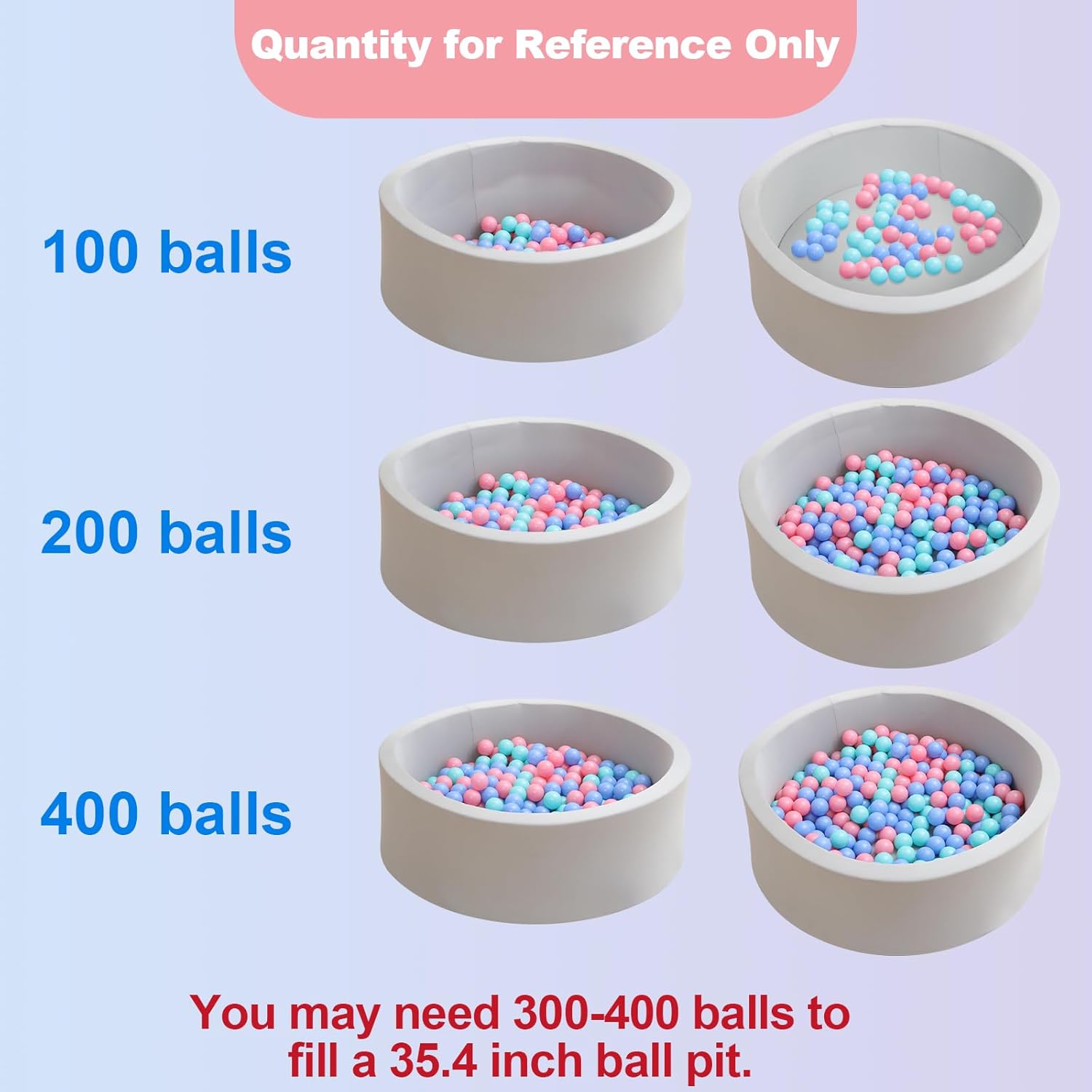 EOSAU 100 pelotas para niños pequeños de 2.16 pulgadas, bolas de océano de colores mixtos, juguetes de bebé para piscina, casa de juegos, decoración