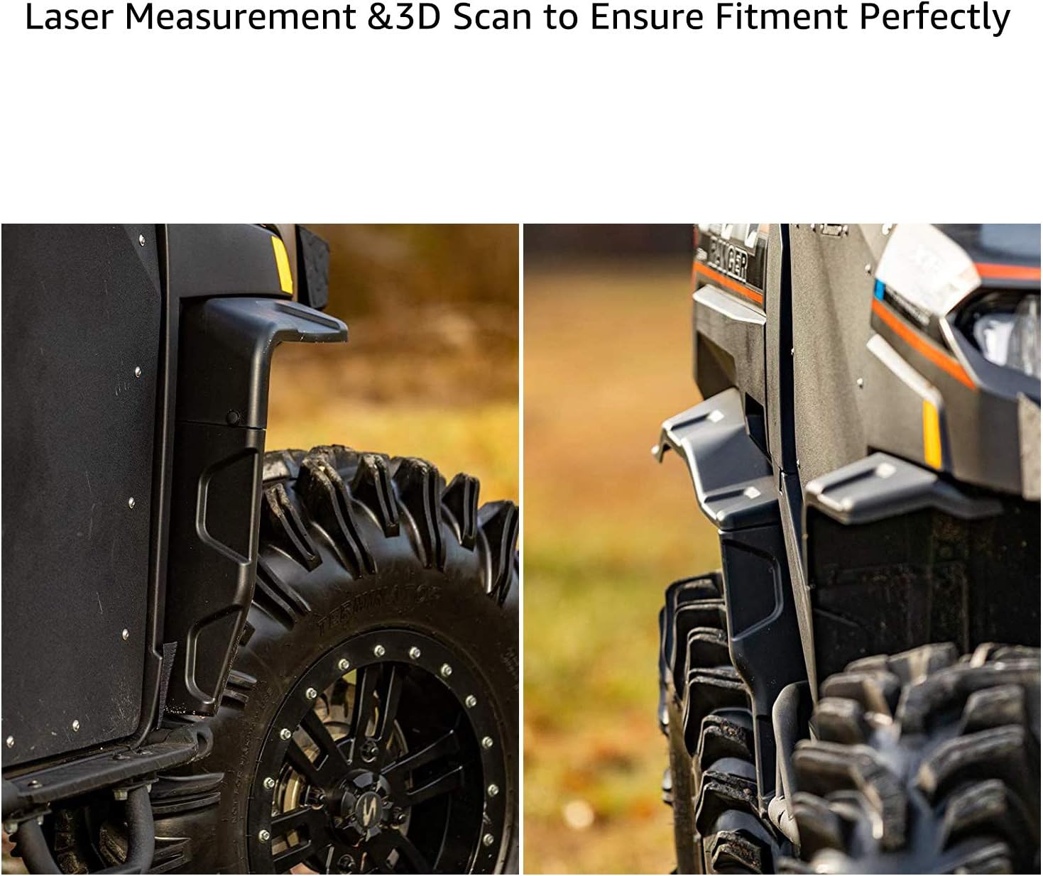 A & UTV PRO Guardabarros extendidos más anchos para Polaris Ranger XP 1000Northstar Edition 2018-2024, delanteros y traseros XXL resistentes, 8