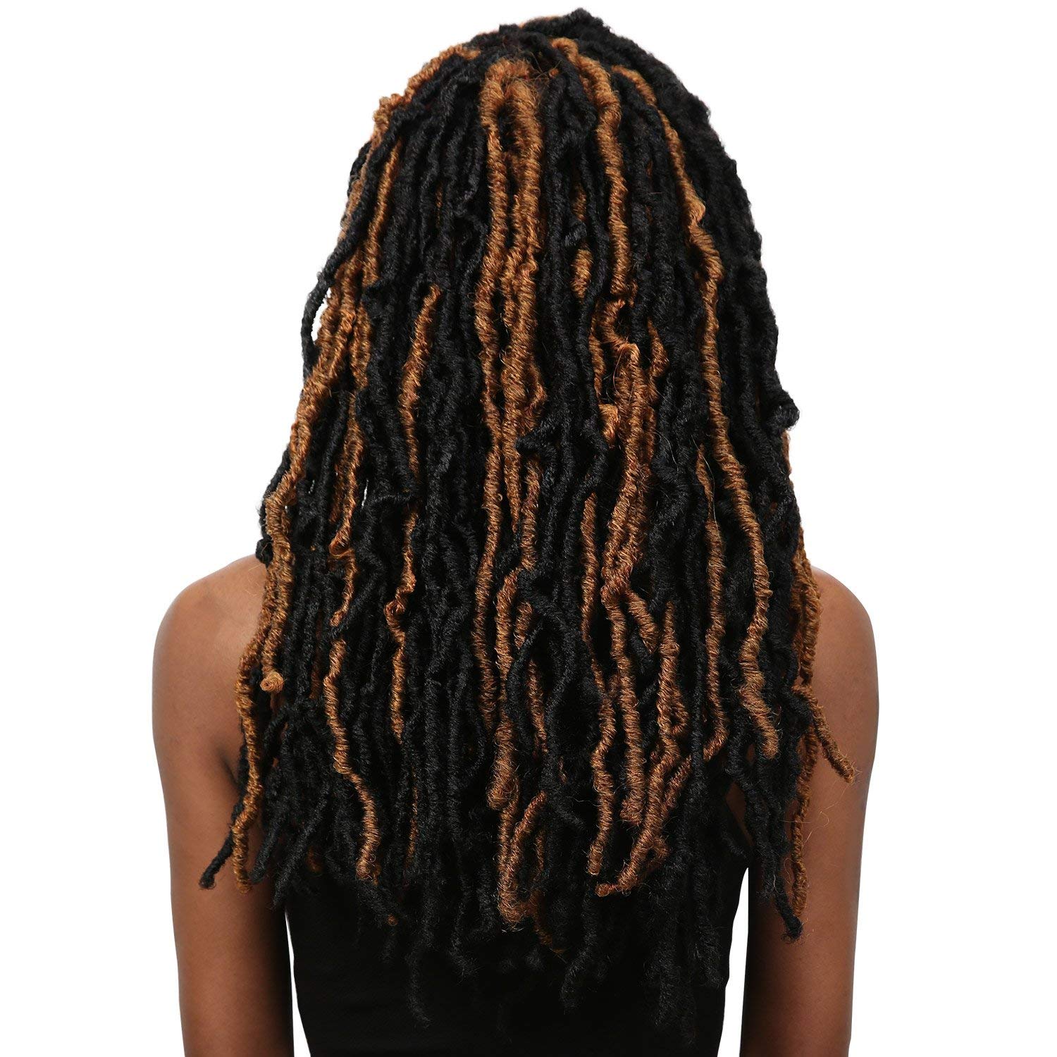 Bobbi Boss – Trenzas de ganchillo sintéticas para cabello africano, raíces trenzadas, colección Nu Locs, 18pulgadas, Paquete de 4, M1B30.