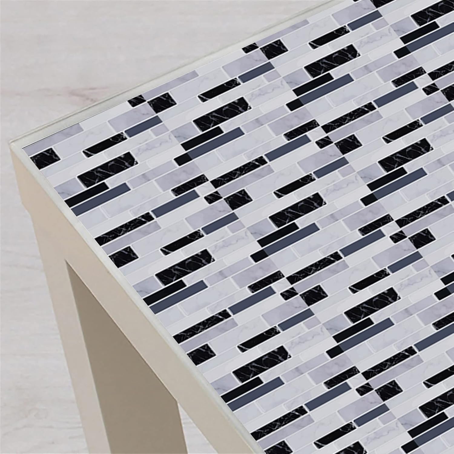 Azulejos de mosaico de metal autoadhesivos 3D para cocina, azulejos autoadhesivos para salpicaduras de cocina y baño, 8 pulgadas