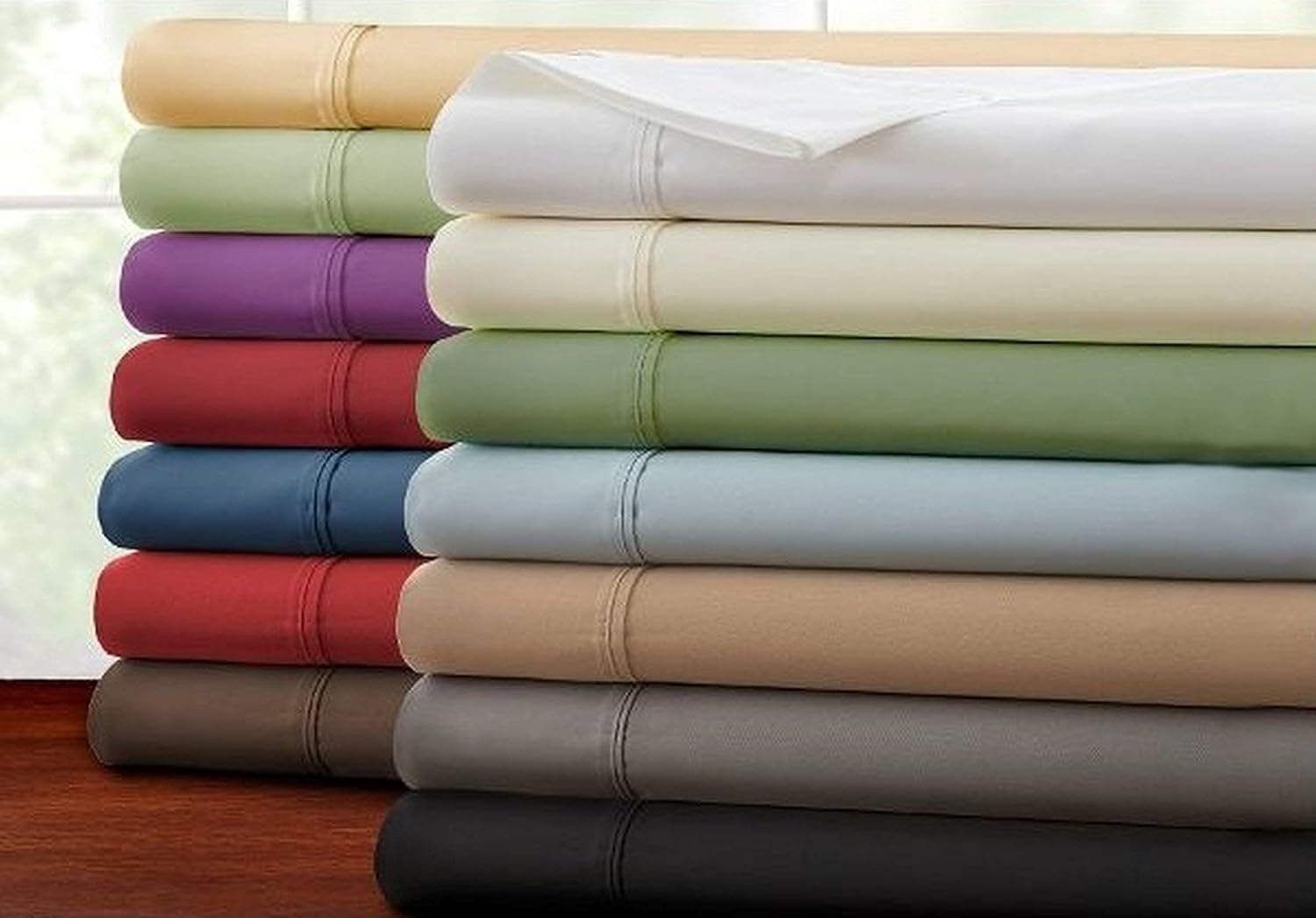 Celine Linen Juego de sábanas de lujo de 3 piezas de 1800 hilos, resistente a las arrugas y a la decoloración, bolsillo profundo de hasta 16