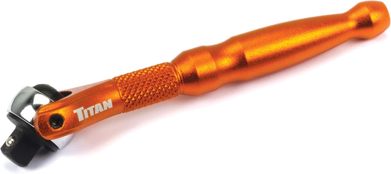 Titan – Micro trinquete, 11322, 14 pulgadas, cabeza giratoria de aluminio, color naranja