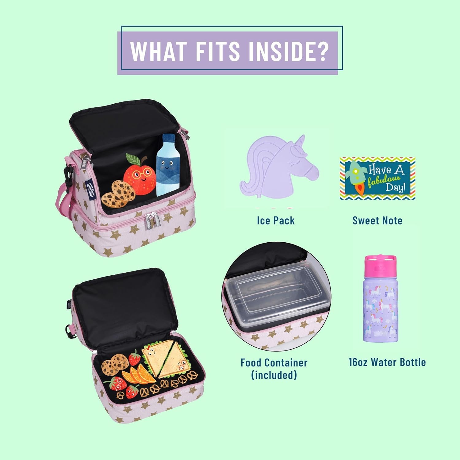 Wildkin Two Compartment Insulated Lunch Bag for Boys & Girls, Perfect Solution for Packing Hot or Cold Snacks for Kids’ School and Travel, Ideal for