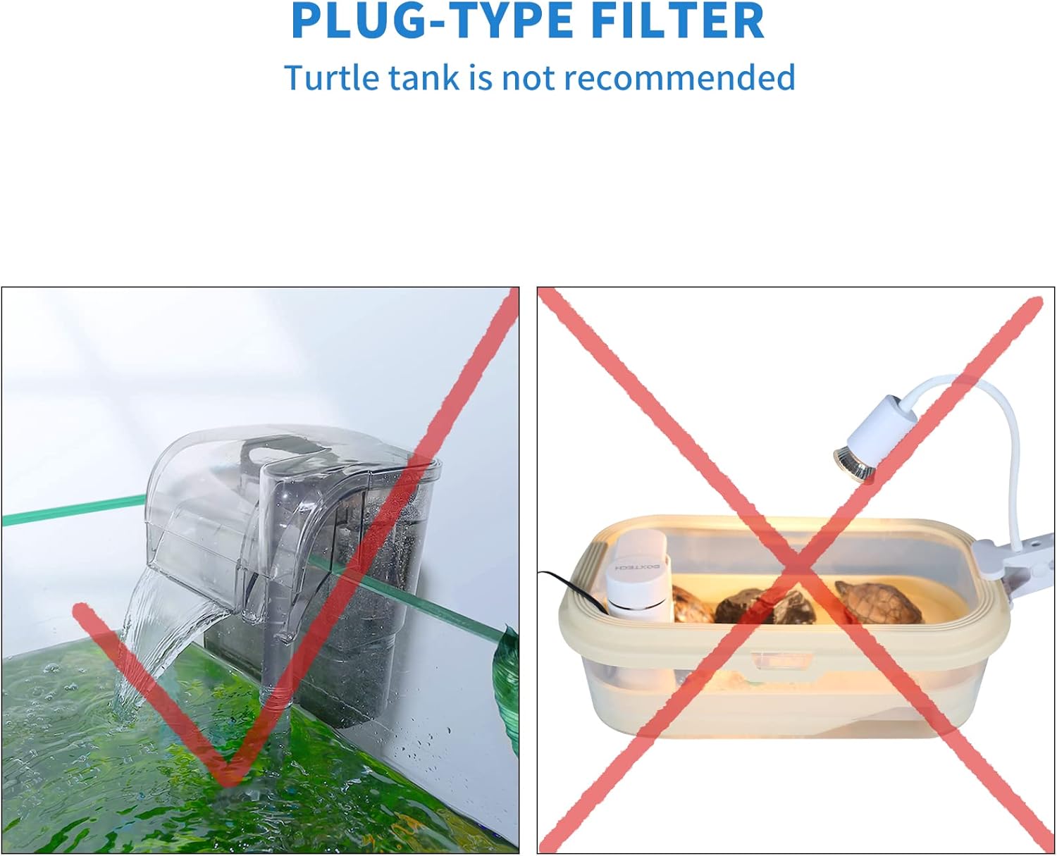 boxtech Filtro para colgar para acuario, bomba de oxígeno con suspensión en cascada de potencia, sumergible para colgar en la pared, carbón activado