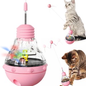 Juguete interactivo para gatos de interior, dispensador de alimentador lento para gatos, pérdida de peso, diseño de vaso de juguete para gatos que Juguete interactivo para gatos de interior, dispensador de alimentador lento para gatos, pérdida de peso, diseño de vaso de juguete para gatos que