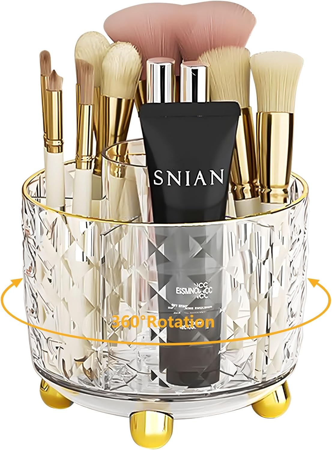 VACONICO Organizador giratorio de 360 para brochas de maquillaje, organizador de maquillaje, organización de maquillaje, almacenamiento de cuidado