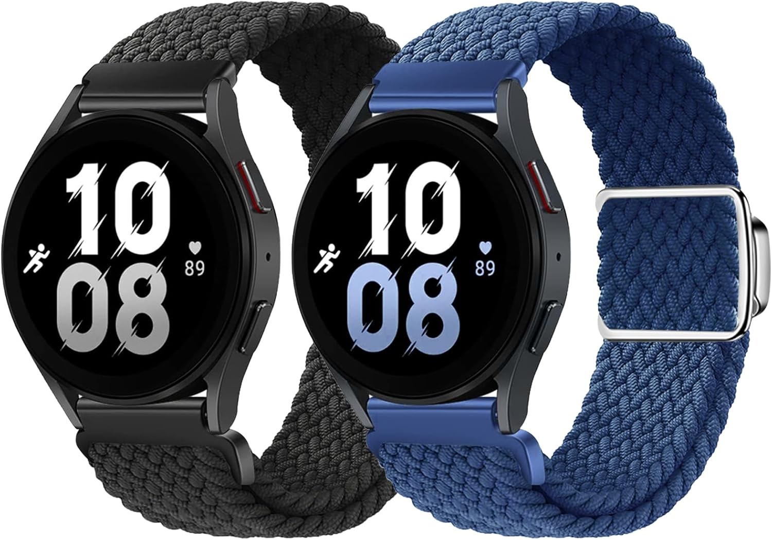 BlackPro Correa deportiva compatible con Samsung Galaxy Watch 6 5 4, correa ajustable de nailon trenzado elástica para Galaxy de 1.772 in, 1.732 in,