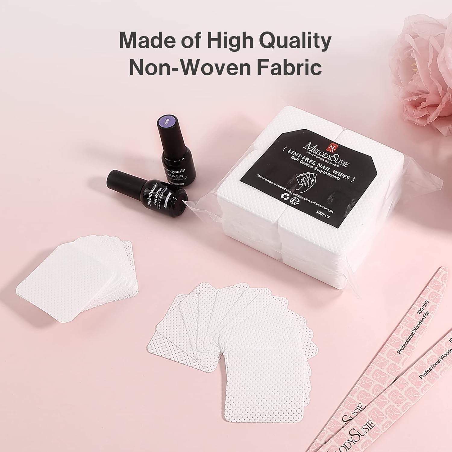 MelodySusie Taladro de uñas eléctrico portátil, compacto Efile Kit de lima de uñas profesional para acrílico con toallitas de uñas sin pelusa, 500