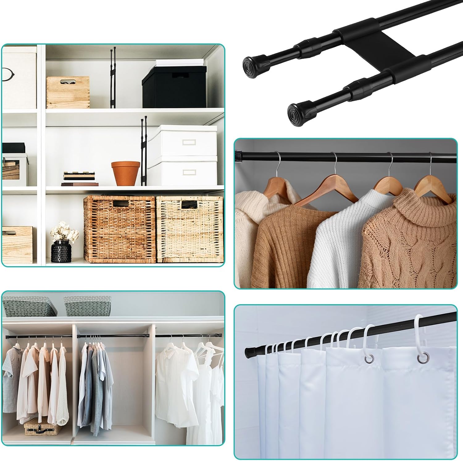 Zubebe Barra doble para refrigerador de RV ajustable, accesorios para nevera RV, barras de tensión, barras de refrigeración para sostener alimentos