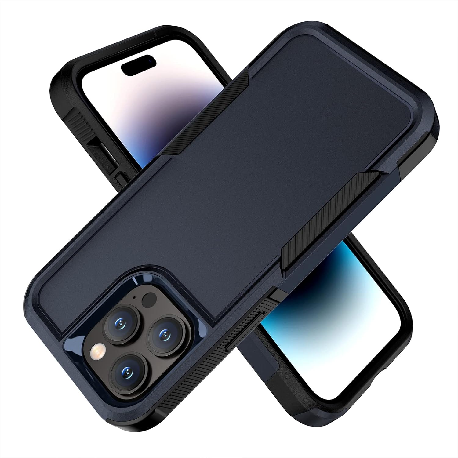 BOJEEL Funda para iPhone 14 Pro Max, doble capa de cuerpo completo a prueba de golpes, compatible con iPhone 14 Pro Max de 6.7 pulgadas (azul)