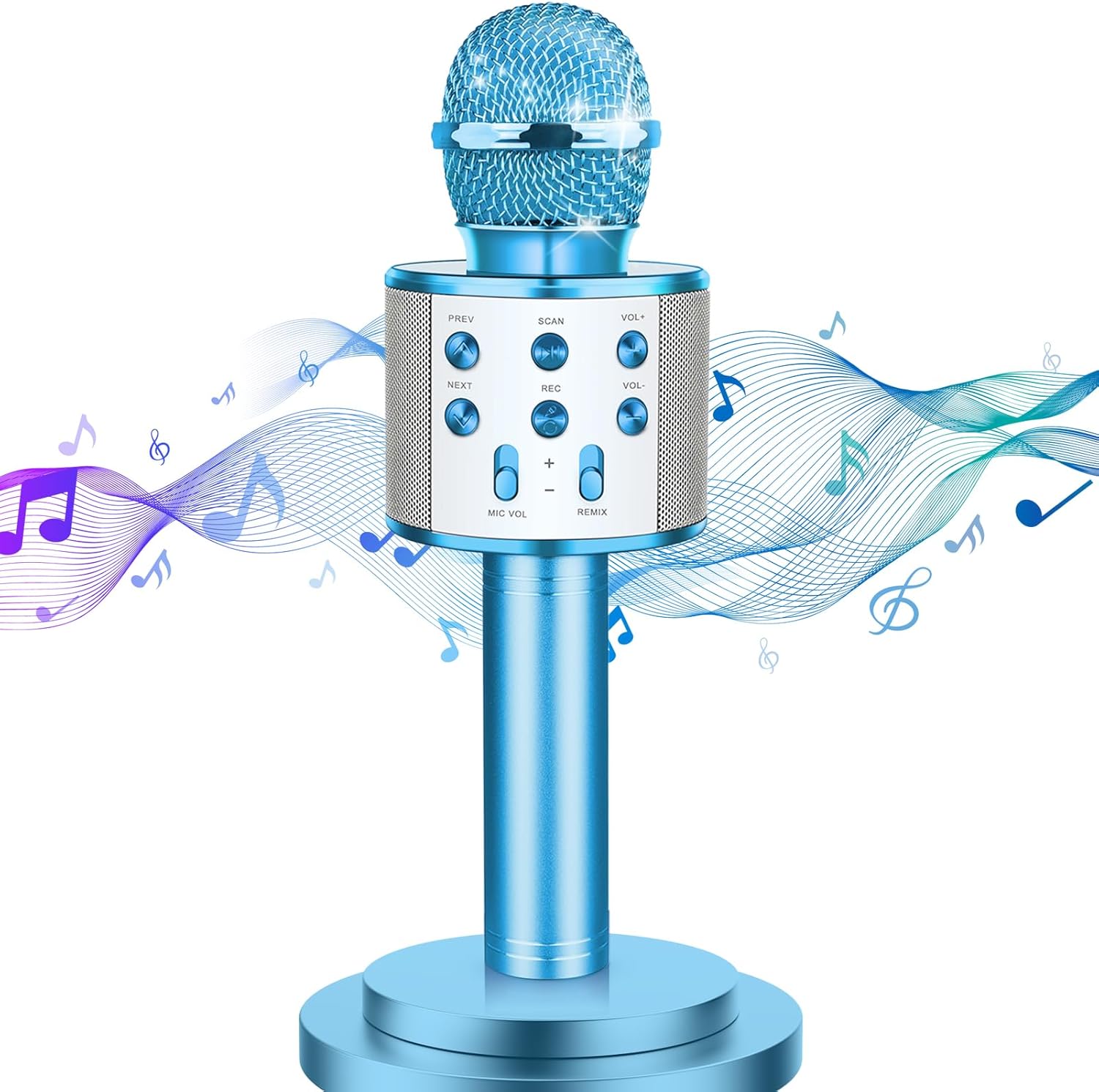 Micrófono de karaoke inalámbrico para niños de 3 a 12 años micrófono para niños de 3, 4, 5, 6, 7, 8, 9, 10-12 años, regalos de cumpleaños, regalos
