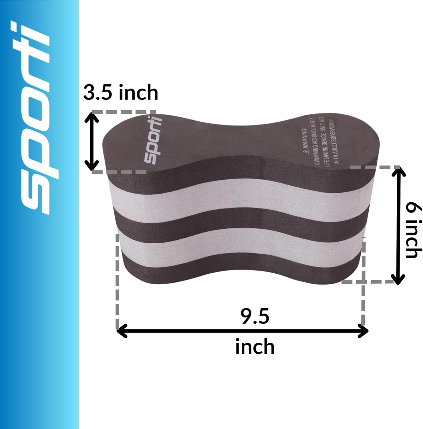 Sporti Boya unisex para adultos, 9.5 pulgadas de largo x 6 pulgadas de ancho, flotador de piernas para entrenamiento de natación – Ayuda de