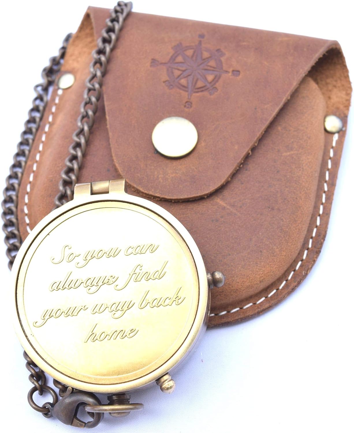 NEOVIVID Brújula de campamento grabada con “So You Can Always Find Your Way Back Home”, brújula de regalo para Navidad, regalo de boda