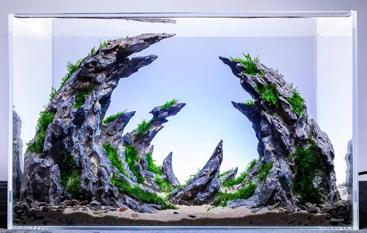 Rocas decorativas para pecera. Modelo de decoración de acuario. Paisaje acuático superior fácil (Soul Canyon-16 pulgadas)