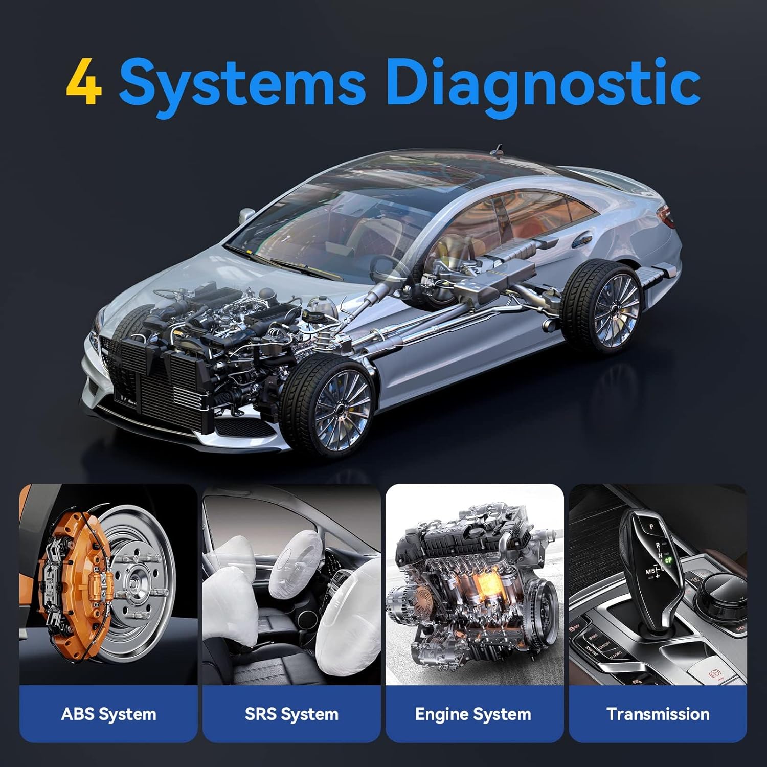 VDIAGTOOL Herramienta de escaneo VT100 con ABS, SRS, motor, diagnóstico de transmisión, 5 servicios, ABS BleedOil RestetEPBSASThrottle Relearn OBD2