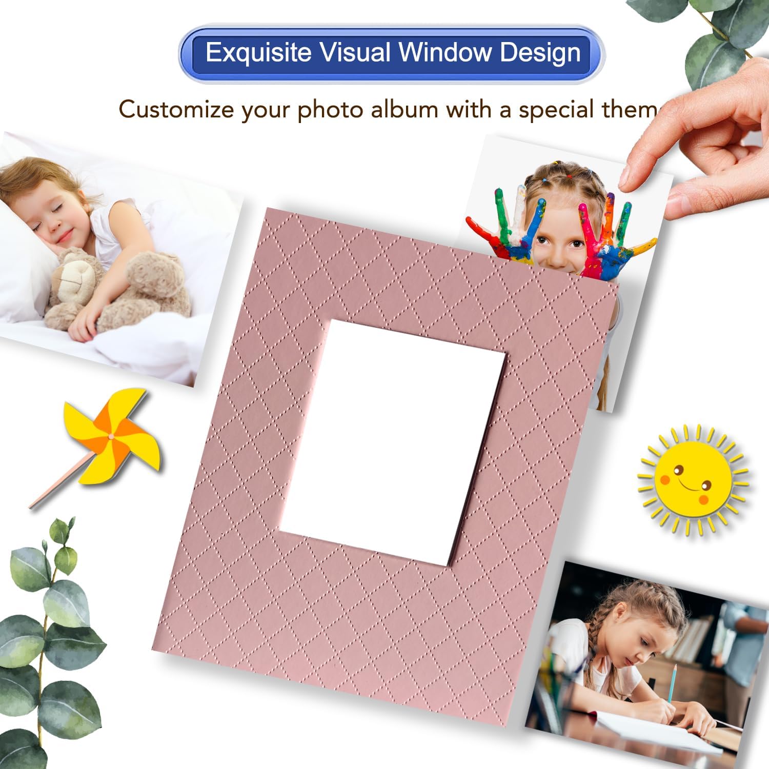 Zoview Art Álbum de fotos pequeño portátil de 4 x 6 pulgadas, cada 28 páginas transparentes con capacidad para 56 imágenes, mini álbumes de piel