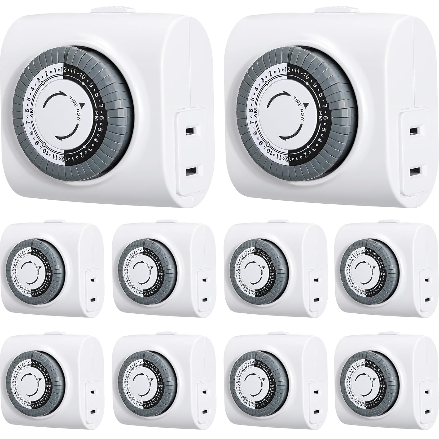 Temporizadores programables de 24 horas para enchufes eléctricos, temporizador mecánico de enchufe interior resistente, intervalos de 30 minutos,
