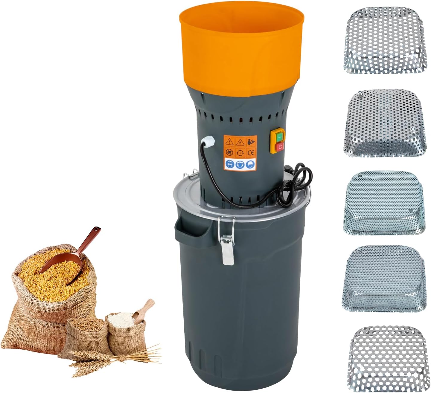 Molinillo eléctrico de maíz, molinillo de grano seco de 6.6 galones, molinillo eléctrico, molinillo de granos, molinillo de cereales, molinillo de