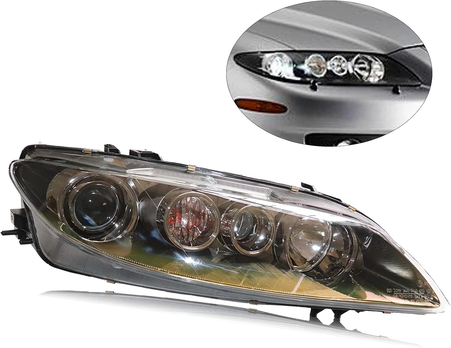 TBVECHI Para 2006 2007 2008Mazda 6 Conjunto de faros delanteros halógenos 1 par de faros delanteros izquierdo + reemplazo del lado del pasajero