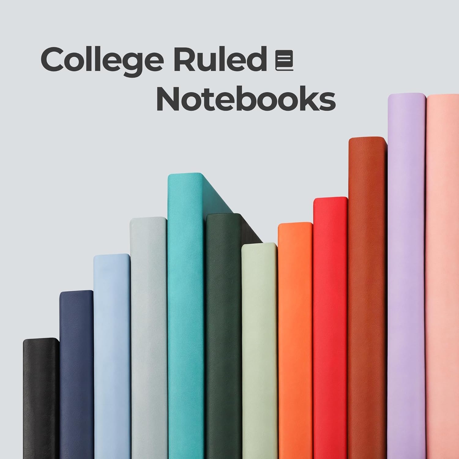RETTACY Cuaderno A4 con rayas universitarias con 320 páginas, diario grande de tapa blanda para hombres y mujeres con papel forrado de 3.53 ozm,