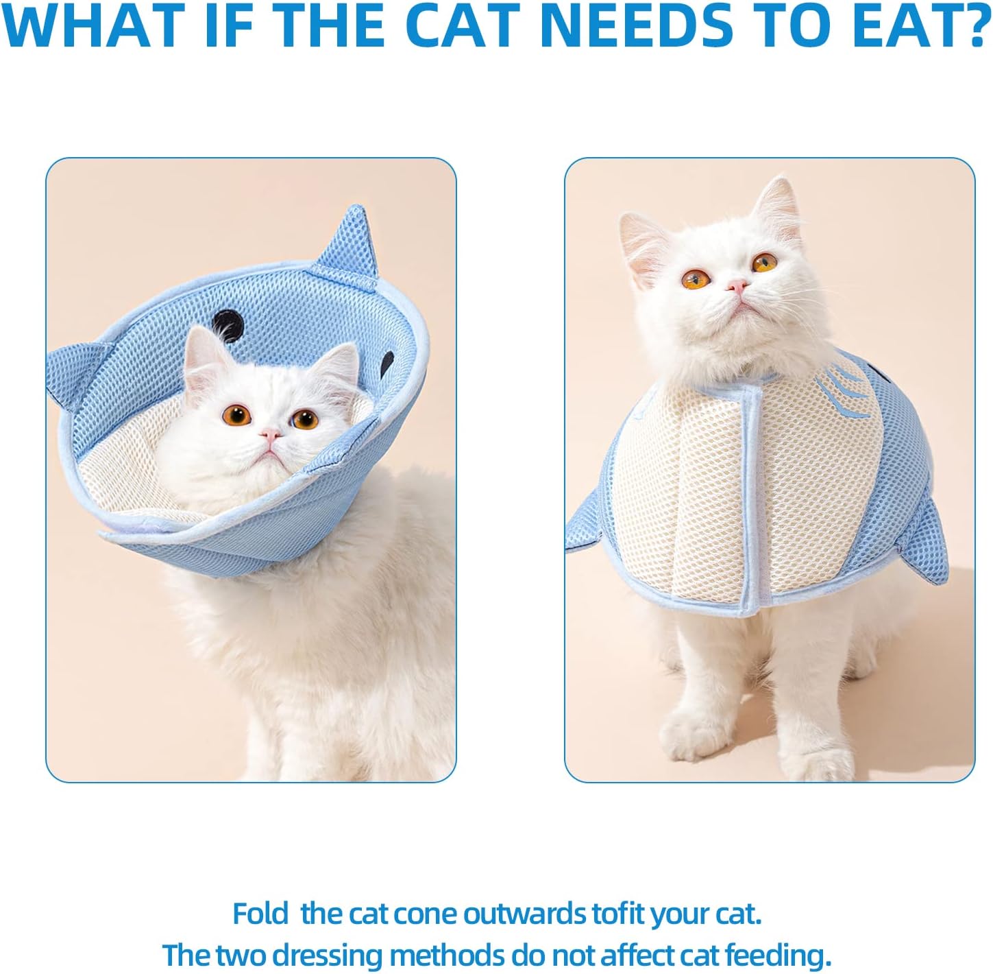 Collar de cono para gato, suave para dejar de lamer, collar E de recuperación de gatos para gatos pequeños y grandes, collar para perros pequeños,