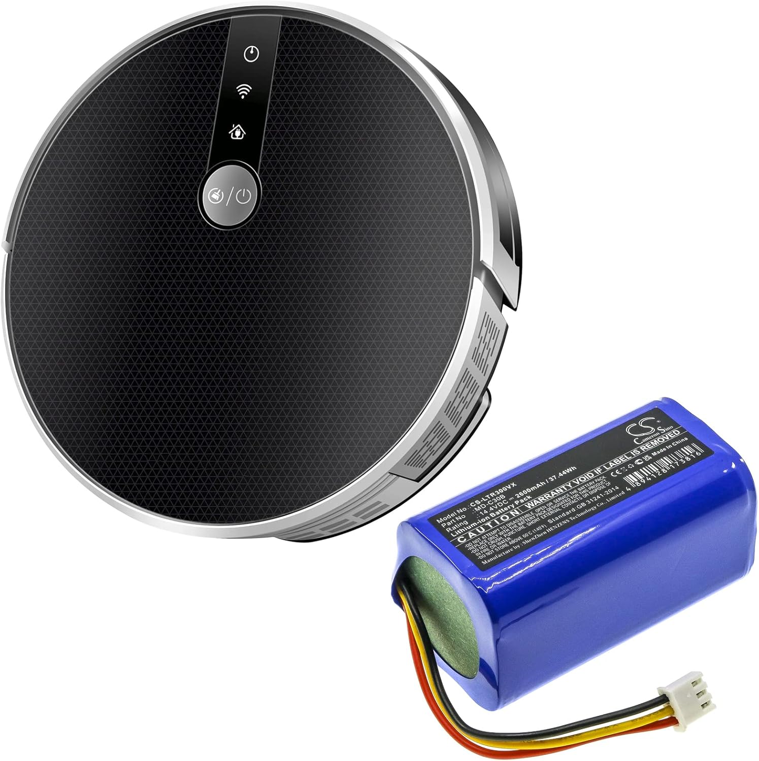 Yibudt Batería de repuesto de 14.4V D071-INR-CH-4S1P MD-C30B para BPK-VCBB1XB MD-C30B C30B 2D C30B 2D C30B 2D WiFi Robot Aspirador Midea M4 Batería